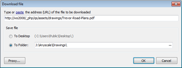 Download File dialog
