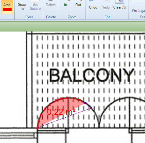 Taking-off the area of a circle