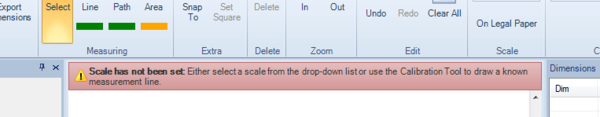 Scale not set notice